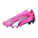 PUMA Unisex Ultra Match Fg/Ag Chaussures de football, Poison Pink Puma White Puma Black, 43 EU