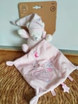 Doudou ours mouchoir rose blanc Max & et Sax moon lune nuage étoile neuf