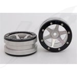 [FR] Metsafil Beadlock Wheels PT- Slingshot Silver/Black 1.9 (2 pcs) - MT0030SB