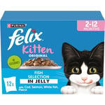 FELIX Original Kitten Fish Selection in Jelly Wet Cat Food 12x85g (Pack of 4)