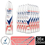 Sure Women Antiperspirant Deodorant Uplifting & Fresh 72H Protection 250ml, 36Pk