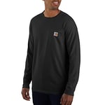 Carhartt Force T-Shirt mi-épais à Manches Longues avec Poche Coupe décontractée Utilitaire de Travail, Noir, M Homme