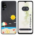 Coque Silicone Transparent pour TCL 40 NXTPAPER 5G Design Plage Dessins