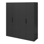 Armoire penderie 3 portes battantes noires, blanche GoodHome Atomia Noveleties H. 225 x L. 200 x P. 58 cm