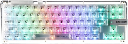 Phantom 68 65% Clavier Mécanique Avec Joint En Cristal Remplaçable Chaud, Clavier De Jeu Nkro Sans Fil Triple Mode Avec Rgb Face Au Sud, 4000Mah Batterie Pour Win/Mac(Blanc)