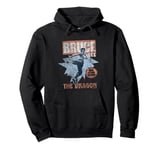 Bruce Lee The Dragon High Flying Action Distressed Pullover Hoodie