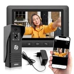 Eura VDP-45A3-TY Interphone vidéo Alpha+ TUYA WiFi, 4 Fils, Moniteur Couleur 7 Pouces, Noir