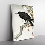 A Crow On The Blossom Tree By Ohara Koson Asian Japanese Canvas Wall Art Print Ready to Hang, Framed Picture for Living Room Bedroom Home Office Décor, 50x35 cm (20x14 Inch)