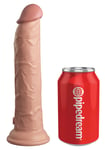 King Cock Elite 9&quot; Vibrating + Dual Density Silicone Cock m/fjernkontroll Hudfarge mørk