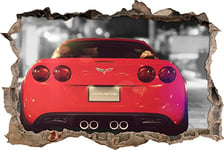 pixxp Rint 3D WD s4648 _ 62 x 42 élégant Corvette percée 3D Sticker Mural Mural en Vinyle Noir/Blanc 62 x 42 x 0,02 cm