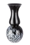 GILDE Deko Pokal Vase Noir Blanc - Vase de décoration Moderne Objet en Verre Vase de Fleurs Fait Main en Verre coloré - Hauteur 36,5 cm