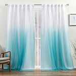 Exclusive Home Curtains Crescendo Paire de Rideaux occultants doublés à Pattes cachées Bleu 132 x 213 cm