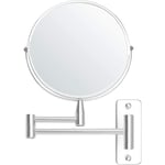 Miroir Grossissant Mural Extensible et Pivotant à 360° - Grossissement x5 – 22 x 20,7 cm - Mirroir Murales Salle de Bain Double Face en Acier