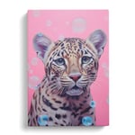 Leopard Bubble Gum Painting Canvas Print for Living Room Bedroom Home Office Décor, Wall Art Picture Ready to Hang, 30x20 Inch (76x50 cm)