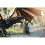 Papier Peint Photo INTISSÉ-(184365)-PRINCESSE ET DRAGON-350x260cm-7 lés-Mural Poster Géant XXL-Mer Beach Mer Océan Nature Jungle