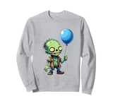 Funny Dead Zombie Holding a Balloon Men Women Zombie Lover Sweatshirt