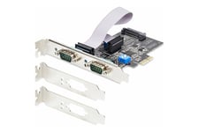 StarTech.com 2-Port Serial PCIe Card, Dual-Port PCI Express to RS232/RS422/RS485 (DB9) Serial Card, Low-Profile Brackets Incl., 16C1050 UART, TAA-Compliant, Windows/Linux, TAA Compliant - Level-4 ESD Protection (2S232422485-PC-CARD) - seriel adapter - PCI