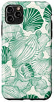 Coque pour iPhone 11 Pro Max Motif coquillage vert, esthétique, joli été, plage