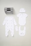 Rock A Bye Baby Unisex Cotton 5-Piece Gift Set - White - Size 3-6M