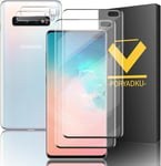 [2+2 Pièces] Verre Trempé Pour Samsung Galaxy S10 Plus/ S10+ Protection Ecran 2 Pièces + Caméra Protecteur 2 Pièces, Anti-Empreintes Digitales, Dureté 9h Protection Écran Pour S10 Plus/ S10+