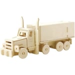 Marabu 0317000000004 Kids 3D Puzzle en Bois pour Camion, 38 pièces, env. 19 x 8 cm, Marron