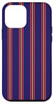 Coque pour iPhone 12 mini Bleu Marine Jaune Rouge Rayé Girly Esthétique Preppy Stripe