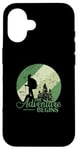 Coque pour iPhone 16 The Adventure begins Randonnée Nature