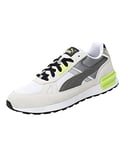 PUMA Unisex GRAVITON PRO Sneaker, White-Gray-Quarry-LIMEPUNCH, 8 UK