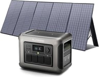 Générateur ALLPOWERS R1500, 1800W, centrale électrique portable LiFePO4 1152Wh avec panneau solaire pliable 400W