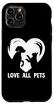 Coque pour iPhone 11 Pro T-shirt Love All Pets Animals Are Friends Too pour homme et femme