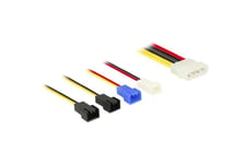 Delock Molex 4 pin > 4 x 2 pin fan (12 V / 7 V / 5 V) - blæser strømkabel - 20 cm