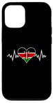 Coque pour iPhone 12/12 Pro Drapeau Kenya Vintage Heart Beat Kenya Pulse Line