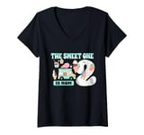 Womens The Sweet One Is Now 2 Year Old 2nd Birthday Ice Cream V-Neck T-Shirt