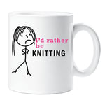 60 Second Makeover Limited Ladies I'd Rather Be Knitting Mug Cup Novelty Friend Gift Valentines Gift Mum Wife Auntie Sister Friend