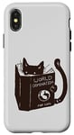 Coque pour iPhone X/XS World Domination pour chatons : Earth Ruler, lecture amusante sur un chat