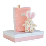 DOUDOU ET COMPAGNIE, Lapin de sucre rose - Coffret protège carnet de santé av...