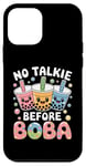 Coque pour iPhone 12 mini No Talkie Before Boba Milk Tea Bubble Tea Boba Pearl Lover