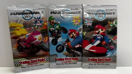 3x Booster Trading Card Pack Mario Kart Wii - Nintendo 2009 - Neuf New Enterplay