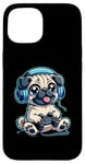 iPhone 15 Funny Pug Gamer Dog Gaming Pug Pugs Video Game Case