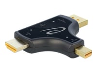 Delock 3 In 1 Monitor Adapter With Hdmi / Displayport / Mini Displayport In To Hdmi Out With 4K 60 Hz - Adapter För Video / Ljud - Hdmi, Displayport, Mini Displayport Hane Till Hdmi Hona - Antracit - Stöd För 4K