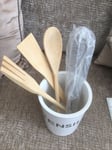 Ceramic Kitchen Utensil Pot With Tools