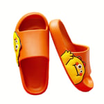 YIDPU Chaussons Sandale Femme Homme,Extra Large Pantoufles D'été Claquette Piscine Salle De Bain,Semelles Plastique Antidérapantes,Légères Imperméables,Plage Garçons Filles Enfants,Orange,42/43