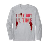 Vintage I GOT OUT IN TIME Film Buff Survived Evil AI Joke Long Sleeve T-Shirt