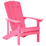 Chaise de Jardin en Plastique Effet Bois Terrasse Extérieur Rose Adirondack