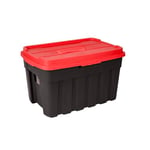 Keter Tuff Box 140L Extra Large Stackable Storage box with Lid - Black and Red