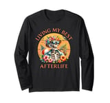 Funny Vacation Living My Best Afterlife Beach Vibes Skeleton Long Sleeve T-Shirt