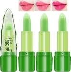 3 Packs Organic Aloe Vera Moisturizing Crystal Jelly Lipsticks, BEEXY Magic... 