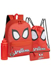 Marvel Kids Spiderman Backpack 5 Piece Set Padded Adjustable Straps Bag