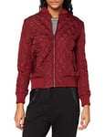 Urban Classics Women's Ladies Diamond Quilt Nylon Jacket, Red (Burgundy 606), S