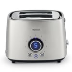 Homend Breadfast 1502UK Large Toaster 2 Slice - Electric Stainless Steel Smart Toastie Maker Machine with 9 Browning Level, Wide Slots & LED Display, Silver